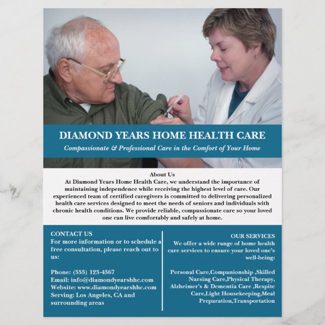 Custom Home Health Care  Flyer (Front)