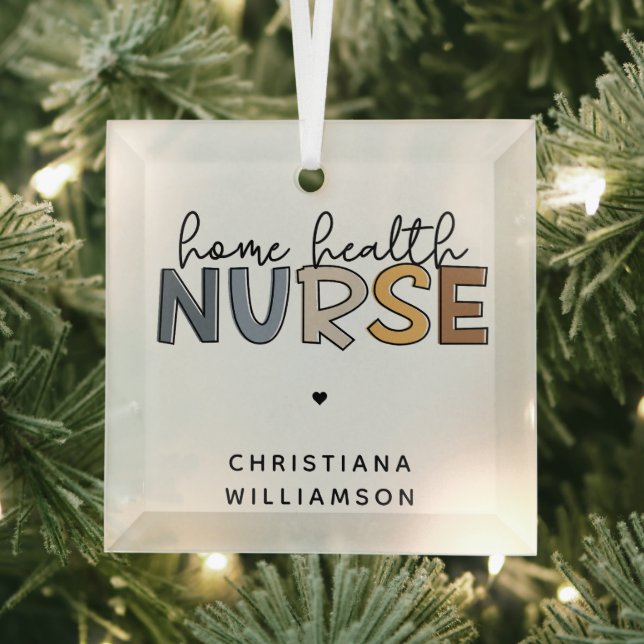 Custom Home Health Nurse Appreciation Gifts Glass Ornament (Insitu)