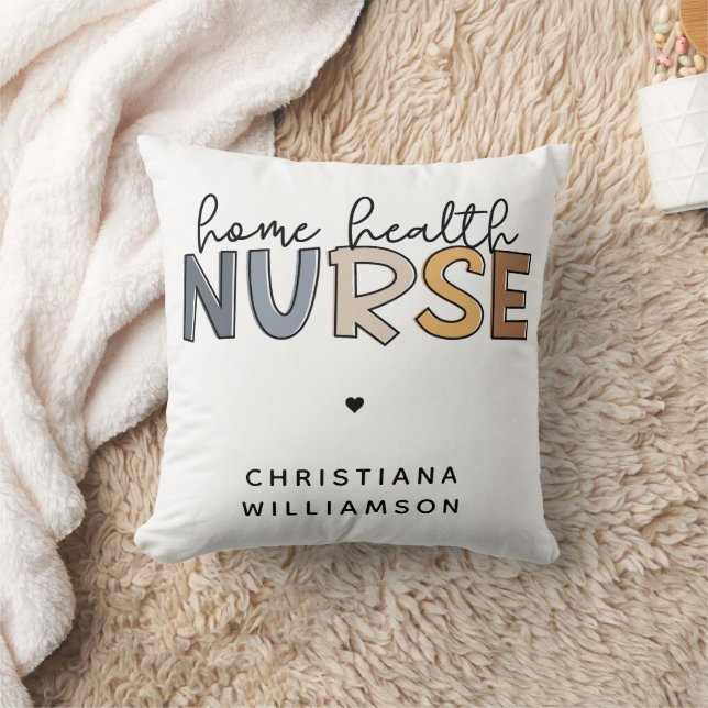 Custom Home Health Nurse Appreciation Gifts Throw Pillow (Blanket)