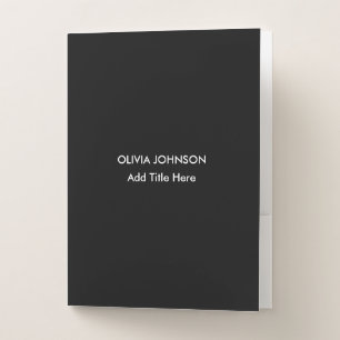 Custom Home Office Classic Black Pocket Folder