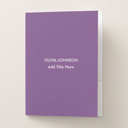 Custom Home Office Classic Purple Pocket Folder