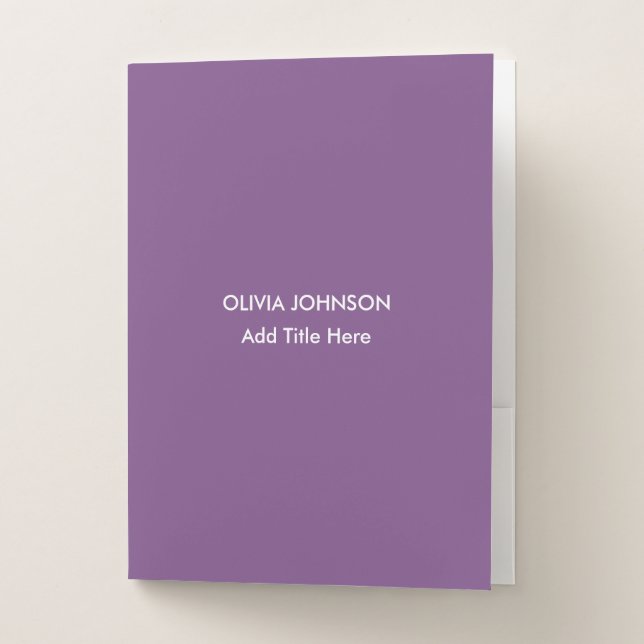 Custom Home Office Classic Purple Pocket Folder (Front)
