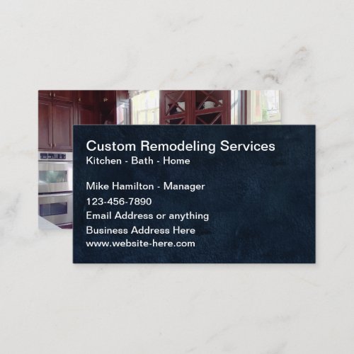 Custom Home Remodeling Double Side Business Card 