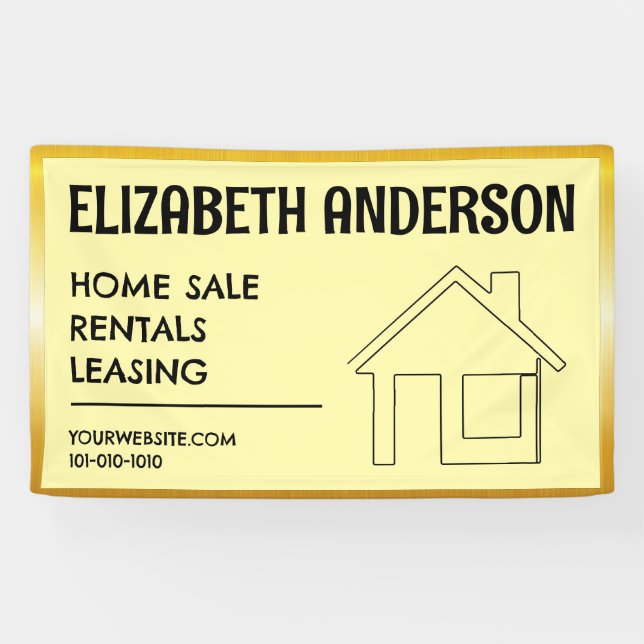 Custom Home Sale Commercial Rental and Lease Banner (Horizontal)