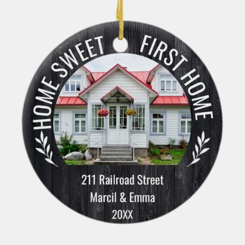 Custom Home Sweet First Home christmas 2023 Ceramic Ornament