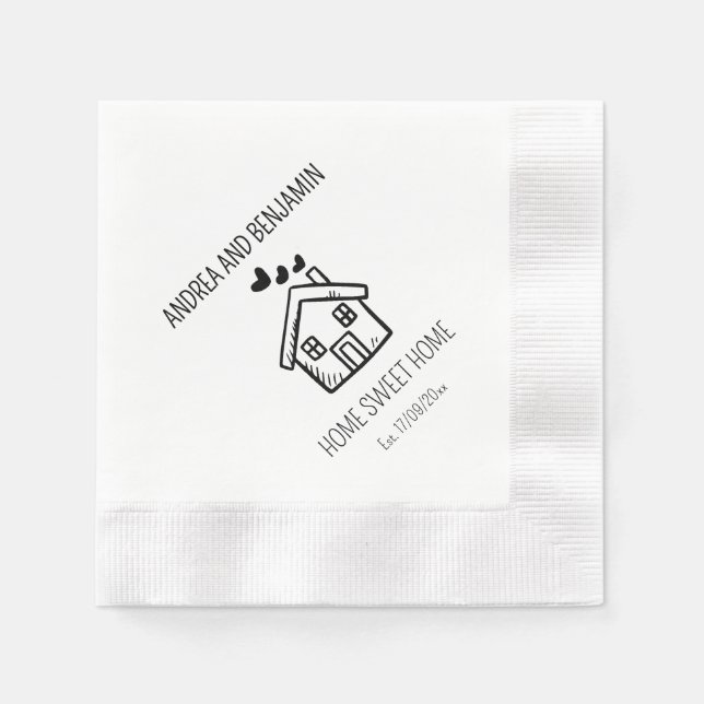 Custom Home Sweet Home Housewarming Napkins (Front)