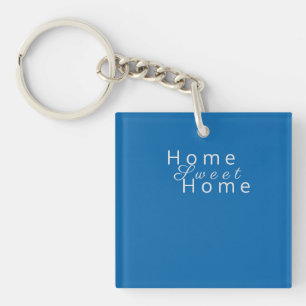 Custom "Home Sweet Home" Sky Blue Keychain