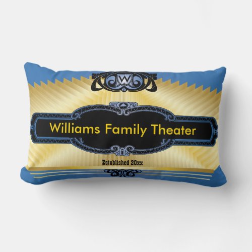 Custom Home Theater Add Your Monogram Lumbar Pillow