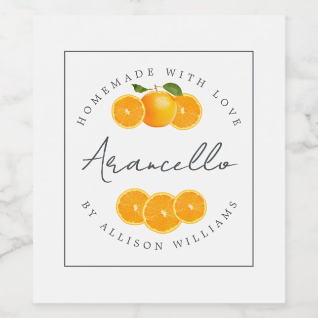 Custom Homemade Arancello Label (Single Label)