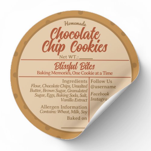 Custom Homemade Baked Goods Sticker Label