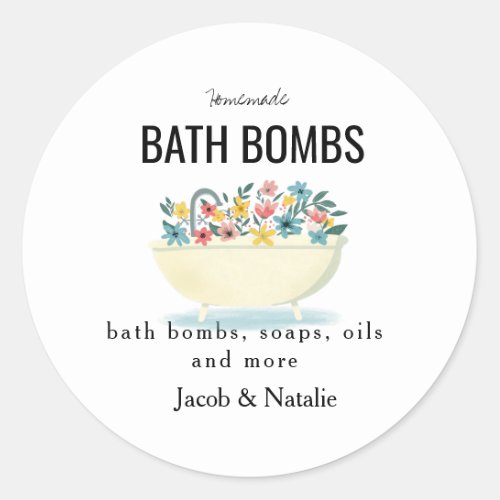 custom homemade bath bombs label