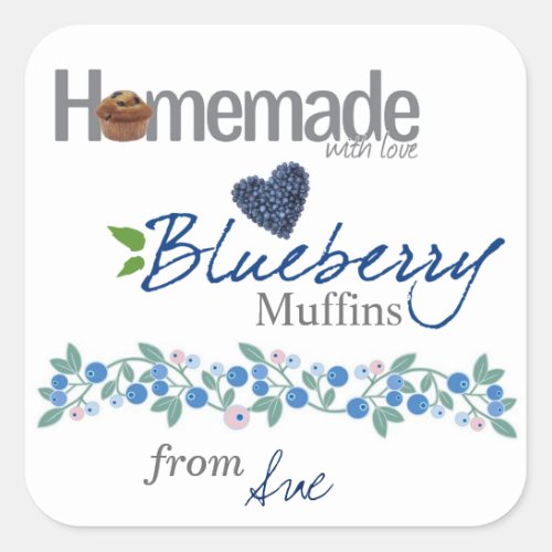 Custom Homemade Blueberry Muffin Stickers