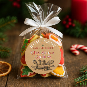 Custom Homemade Christmas Cookies Label Roll