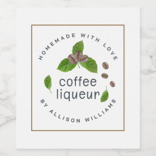 Custom Homemade Coffee Liqueur Label