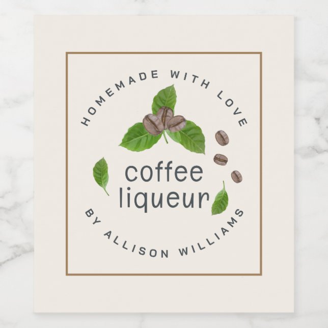 Custom Homemade Coffee Liqueur Label (Single Label)