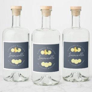 Custom Homemade Dark Blue Limoncello Label