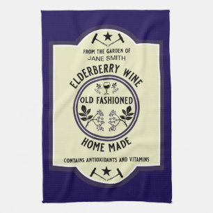 Custom Homemade Elderberry Drinks Kitchen Towel