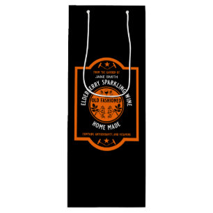 Custom Homemade Elderberry Sparkling  Wine Gift Bag