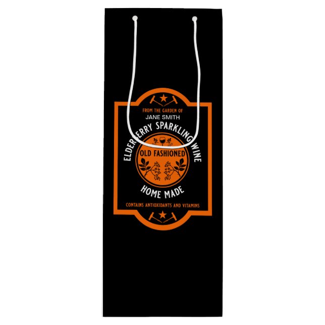 Custom Homemade Elderberry Sparkling  Wine Gift Bag (Front)