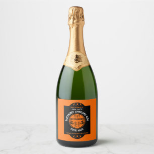 Custom Homemade Elderberry Sparkling  Wine Label