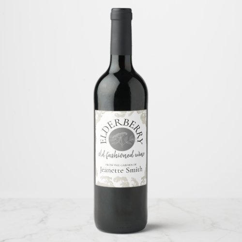 Custom Homemade Elderberry Wine Wine Label