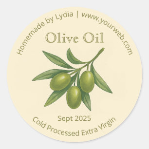 Custom Homemade Extra Virgin Olive Oil Label