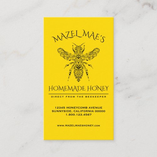 Custom Homemade Honey Business Card