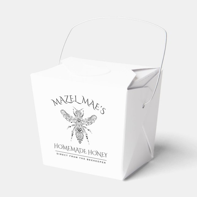 Custom Homemade Honey Favor Boxes (Front Side)