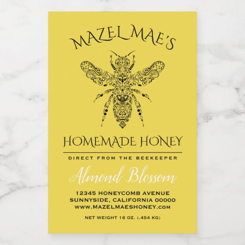 Custom Homemade Honey Flavor Food Label