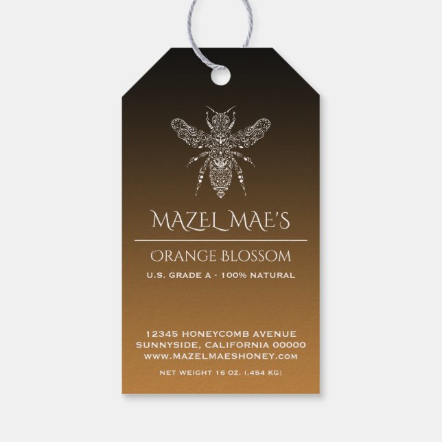 Custom Homemade Honey Flavor Labels (Back)