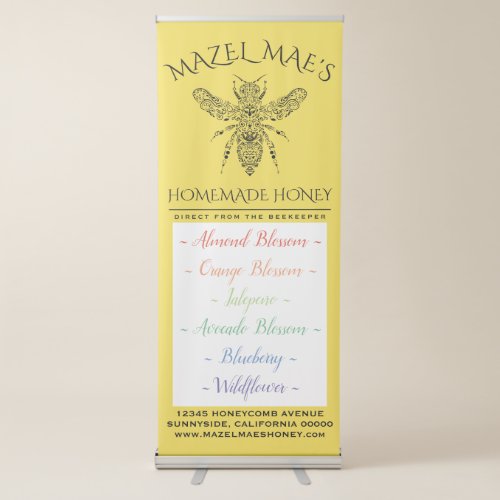 Custom Homemade Honey Flavors Retractable Banner