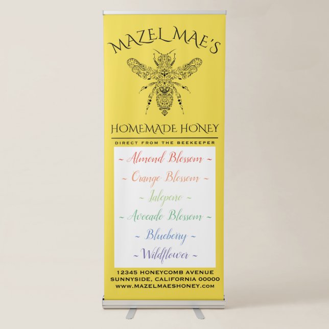Custom Homemade Honey Flavors Retractable Banner (Front)