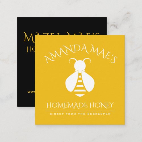 Custom Homemade Honey Square Business Card