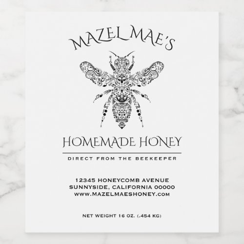 Custom Homemade Honey Wine Label