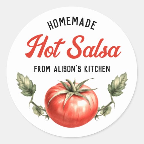 Custom Homemade Hot Salsa Canning label