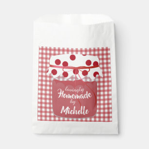 Custom Homemade Jam and Gingham Favor Bag