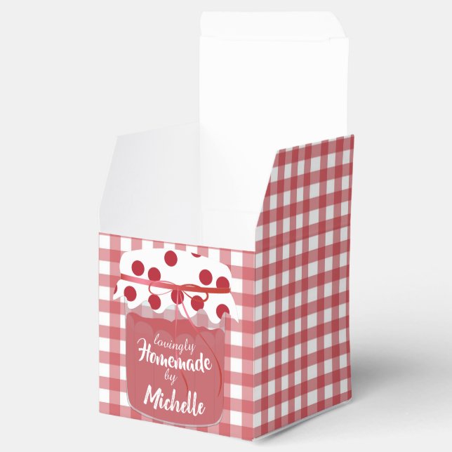 Custom Homemade Jam and Gingham Favor Boxes (Opened)