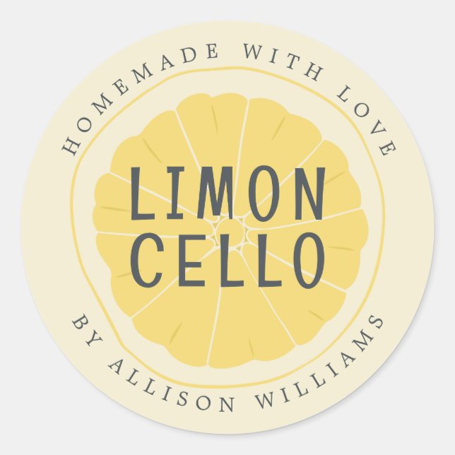 Custom Homemade Limoncello Label  (Front)