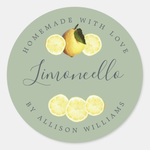 Custom Homemade Limoncello Label