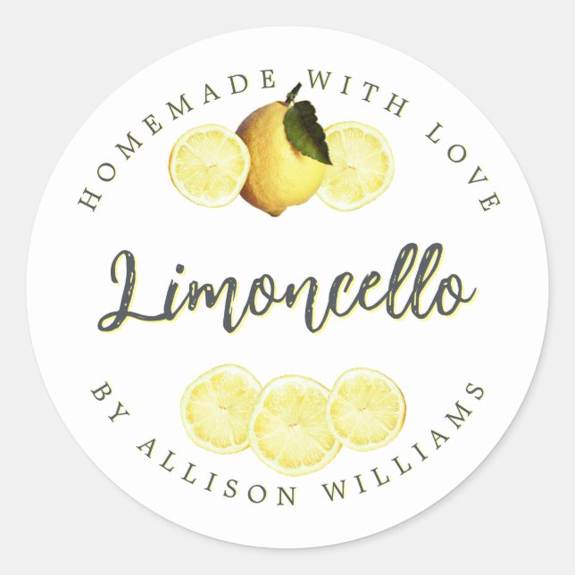 Custom Homemade Limoncello Label (Front)