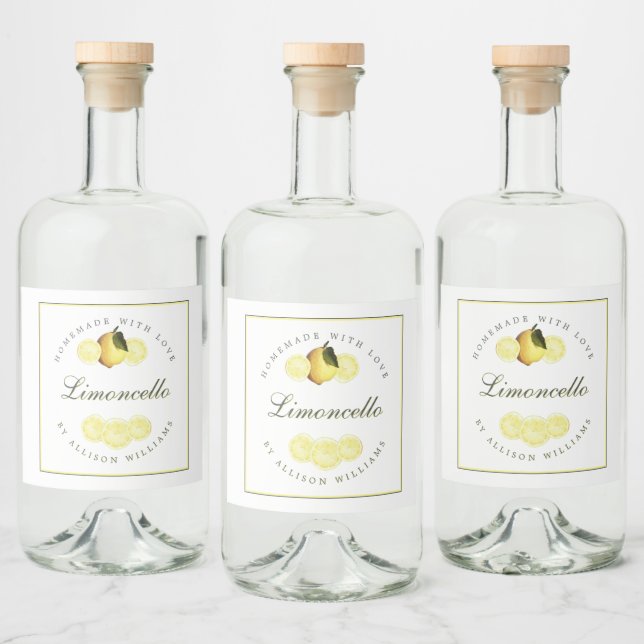 Custom Homemade Limoncello Label (Bottles)