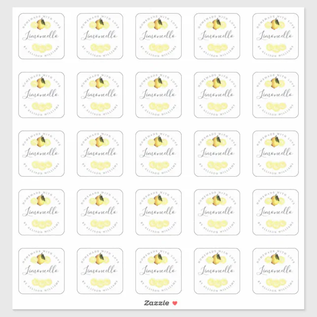 Custom Homemade Limoncello Label 2 INCH Stickers Zazzle