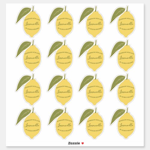 Custom Homemade Limoncello Label Lemon Stickers