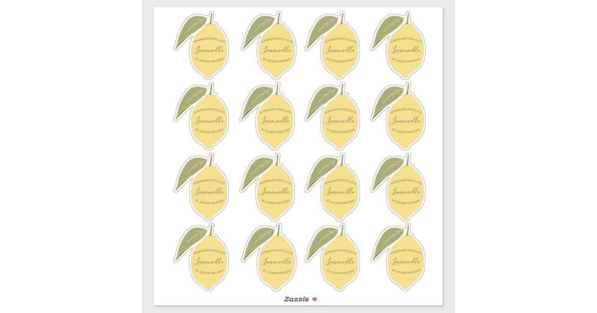 Custom Homemade Limoncello Label Lemon Stickers Zazzle