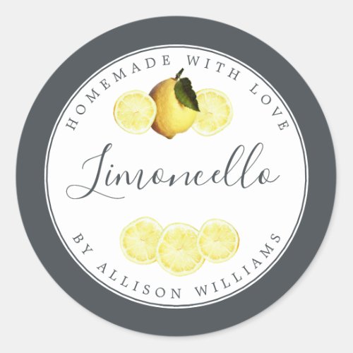 Custom Homemade Limoncello Label Off_Black