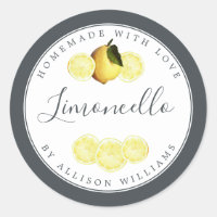 Custom Homemade Limoncello Label Off-Black