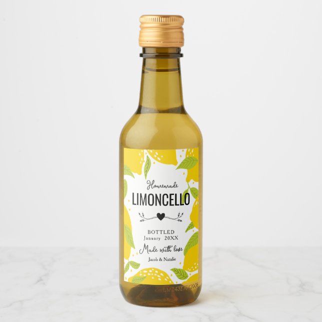 custom homemade limoncello wedding favor lemons wine label (Front)