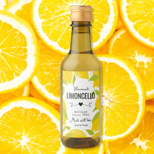 custom homemade limoncello wedding favor lemons wine label