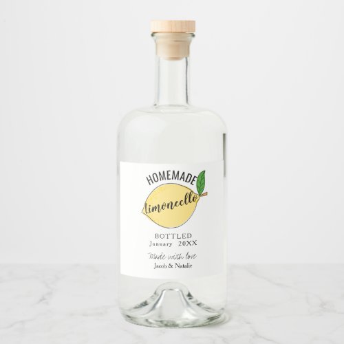 custom homemade limoncello wedding favor liquor bottle label