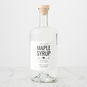 custom homemade maple syrup wedding favor liquor bottle label